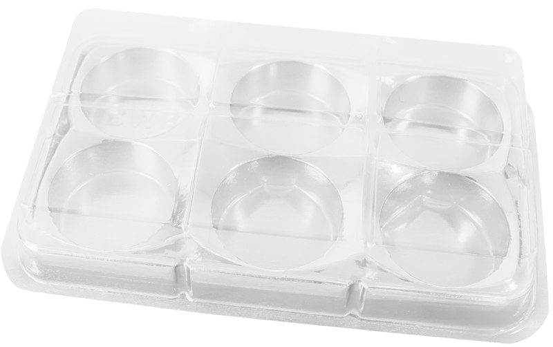 Foto do Produto - CAIXA RETANGULAR P/ TRUFAS E BOMBONS  C/ 6 CAVIDADES -  BRANCO